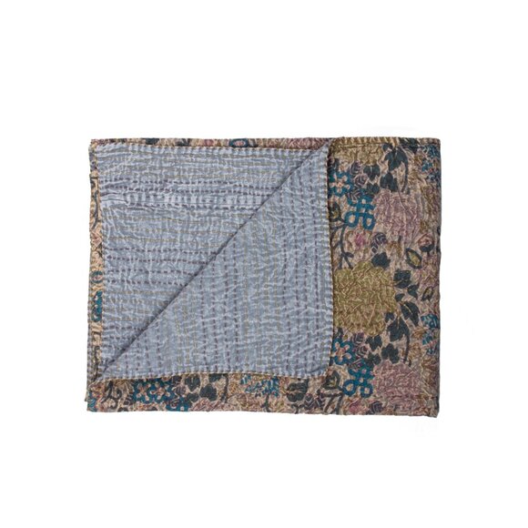 Taj Hotel Home Decor Kantha Cotton Throw | 1-Piece | Multicolor | 50"x70" - Picture 1 of 3